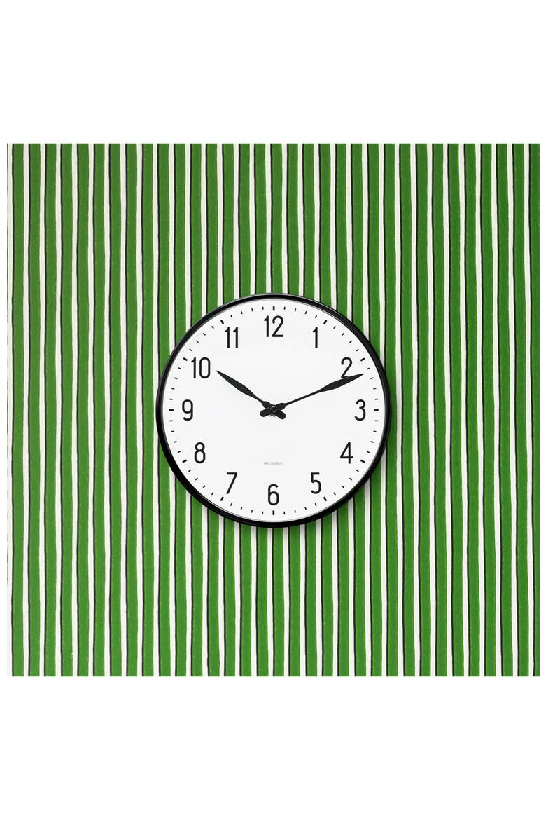Station Wall Clock, Small, Alternate, color, White/Black