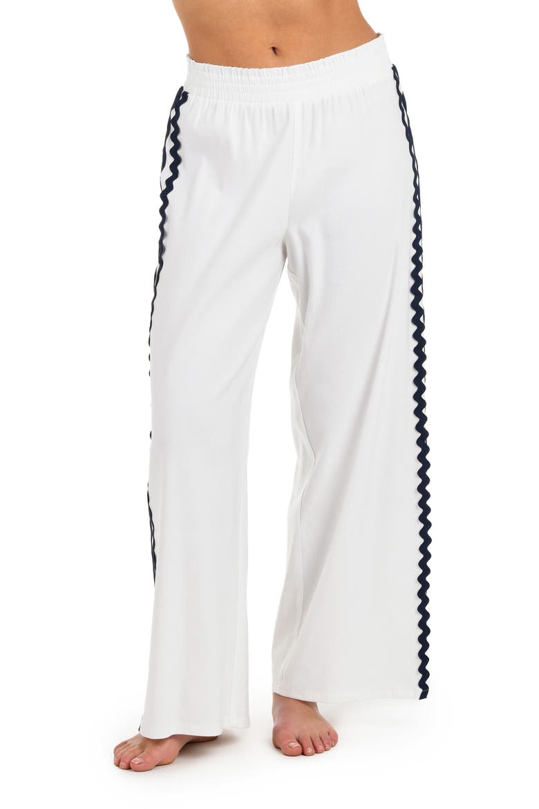 Poolside Linen Blend Cover-Up Pants, Alternate, color, WHITE
