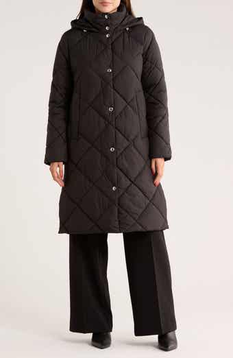 Sam Edelman Hooded Long Quilted Puffer Jacket