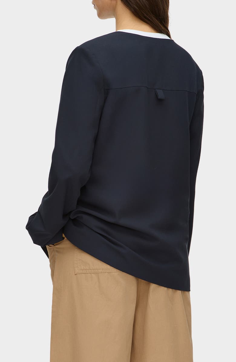 ALIGNE Rae Collarless Jacket, Alternate, color, Navy