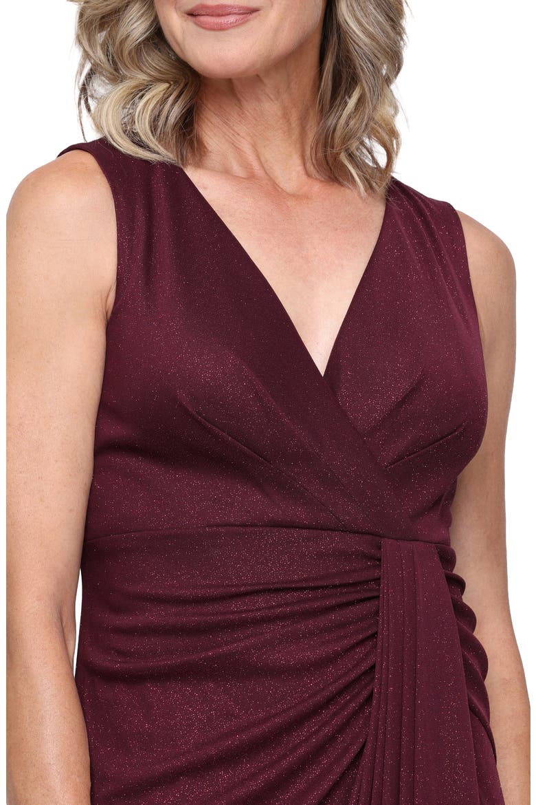 Sleeveless Glitter Mesh Gown, Alternate, color, FIG