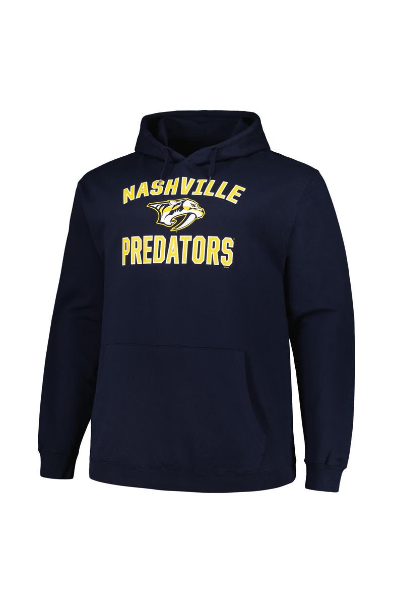 PROFILE Men's Profile Navy Nashville Predators Big & Tall Arch Over Logo Pullover Hoodie, Alternate, color, 