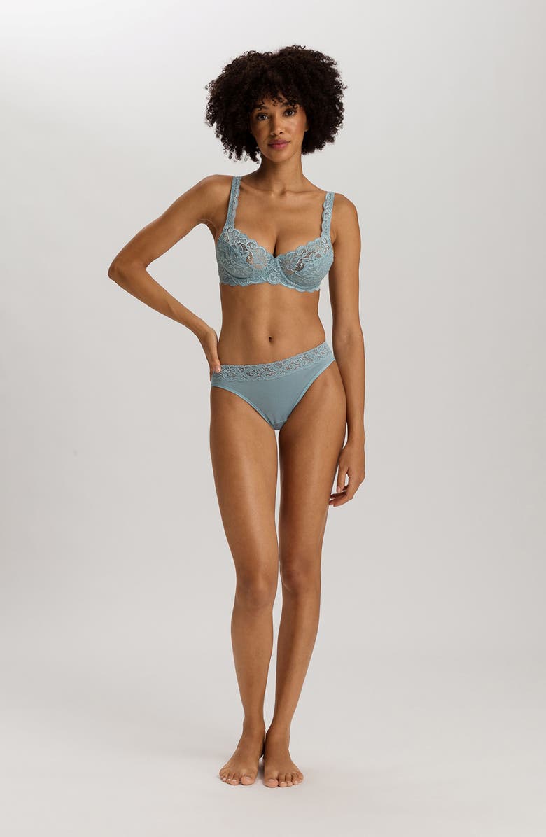 Hanro Luxury Moments Underwire Bra, Alternate, color, Tourmaline Blue