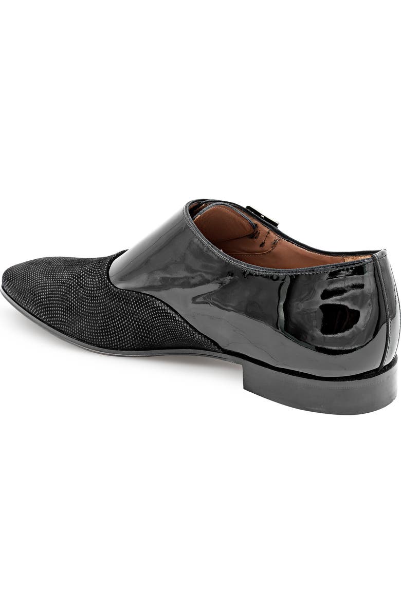 Mezlan Patent Monk Strap Loafer, Alternate, color, Black