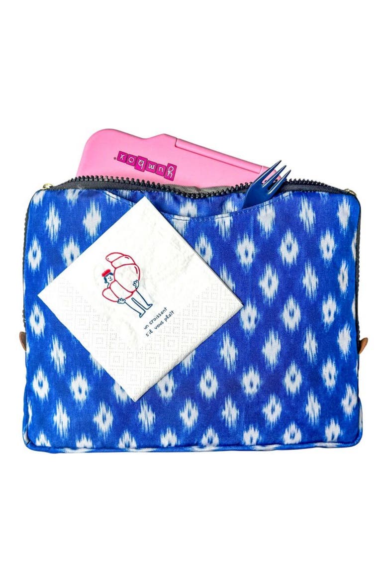 Poche Insulated Lunch Bag Sleeve Slim, Lightweight, and Portable with Handles & Pockets for Bento Boxes and Snacks, Alternate, color, Ikat