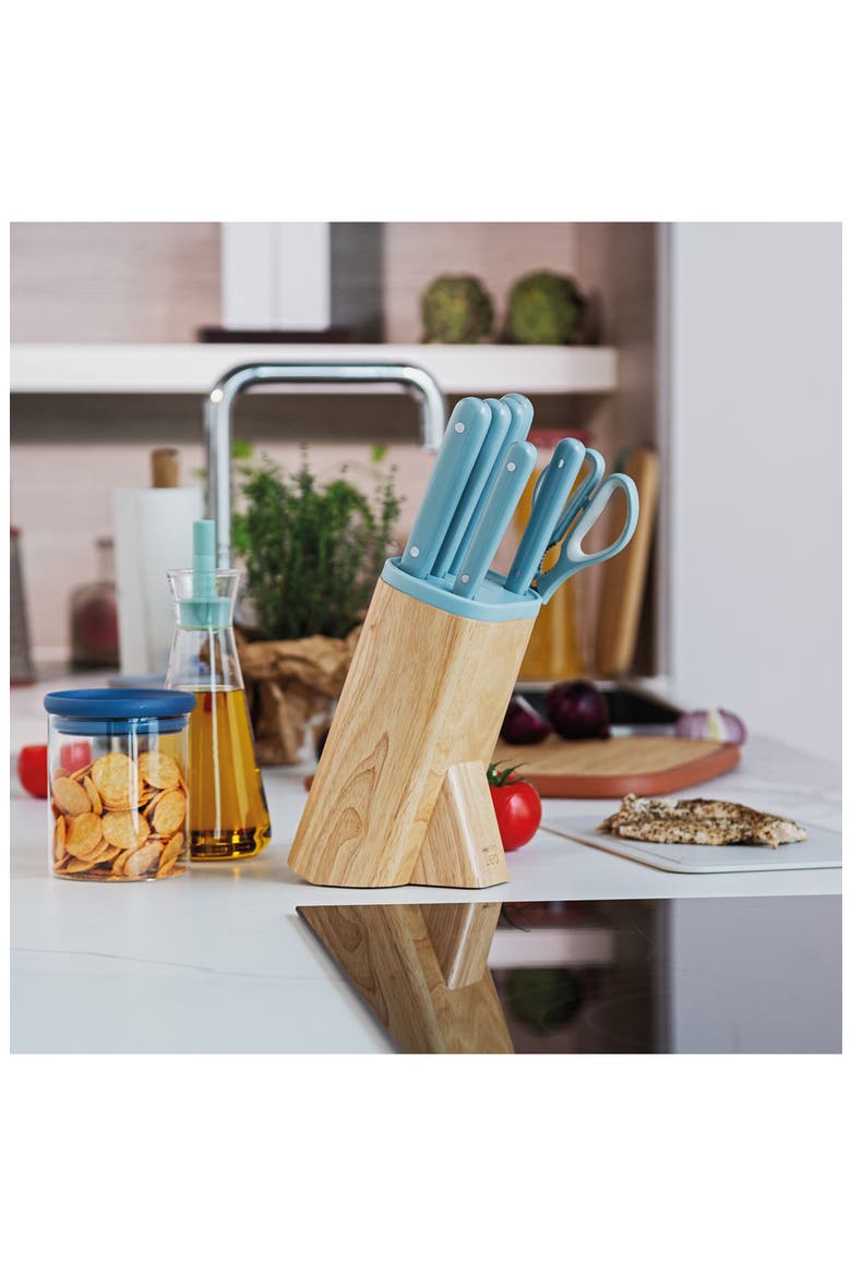 Slate Stainless Steel Knife Block Set, Alternate, color, SLATE