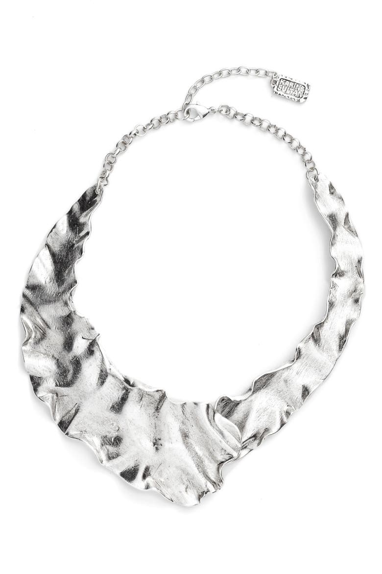 Gold Plate Collar Necklace, Main, color, SILVER