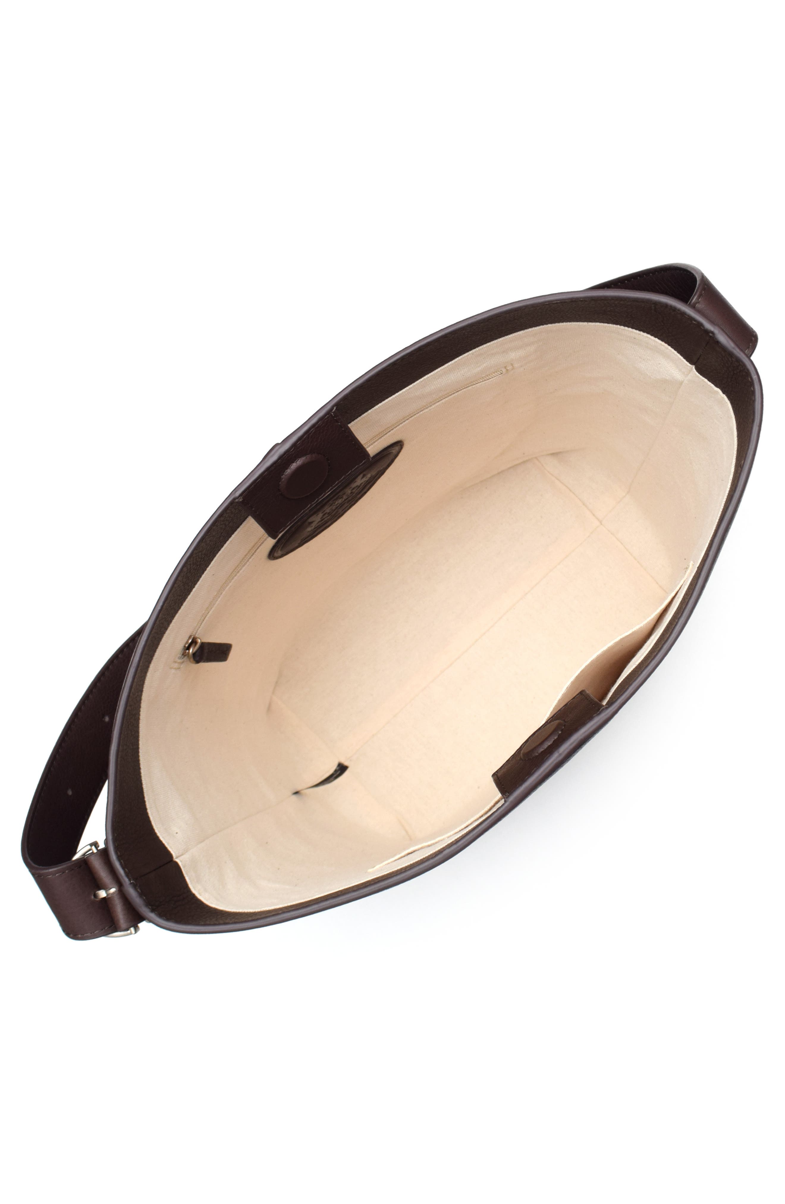 New Amsterdam Leatherworks Jayden Large Leather Bucket Bag, Alternate, color, Espresso