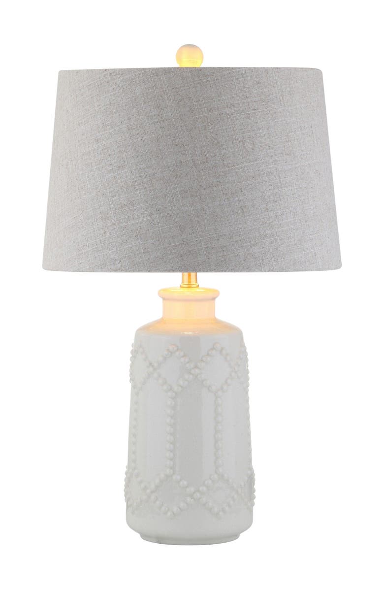 JONATHAN Y Alice 26" Ceramic LED Table Lamp, Cream, Main, color, Cream