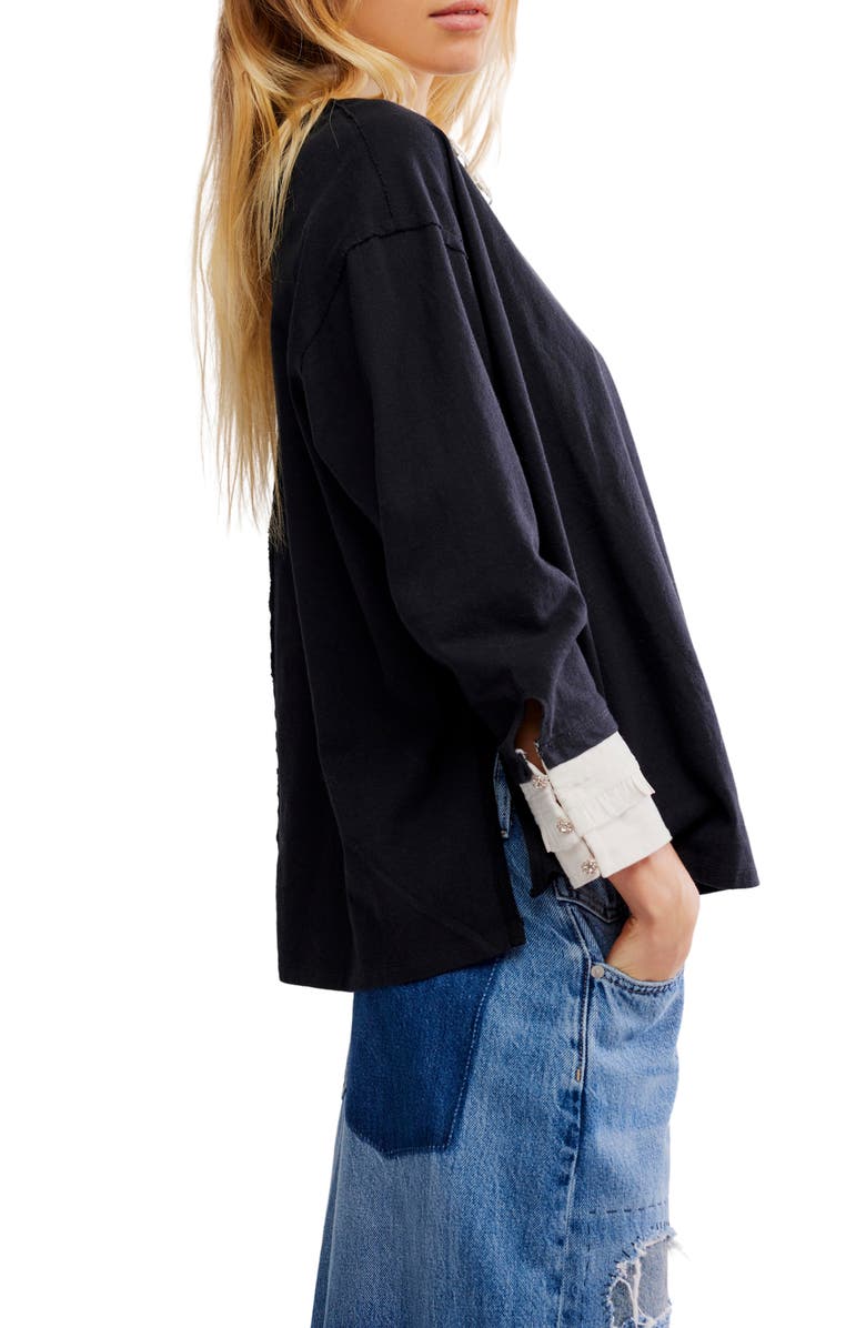 Free People Gianna Layered Look Sweater, Alternate, color,