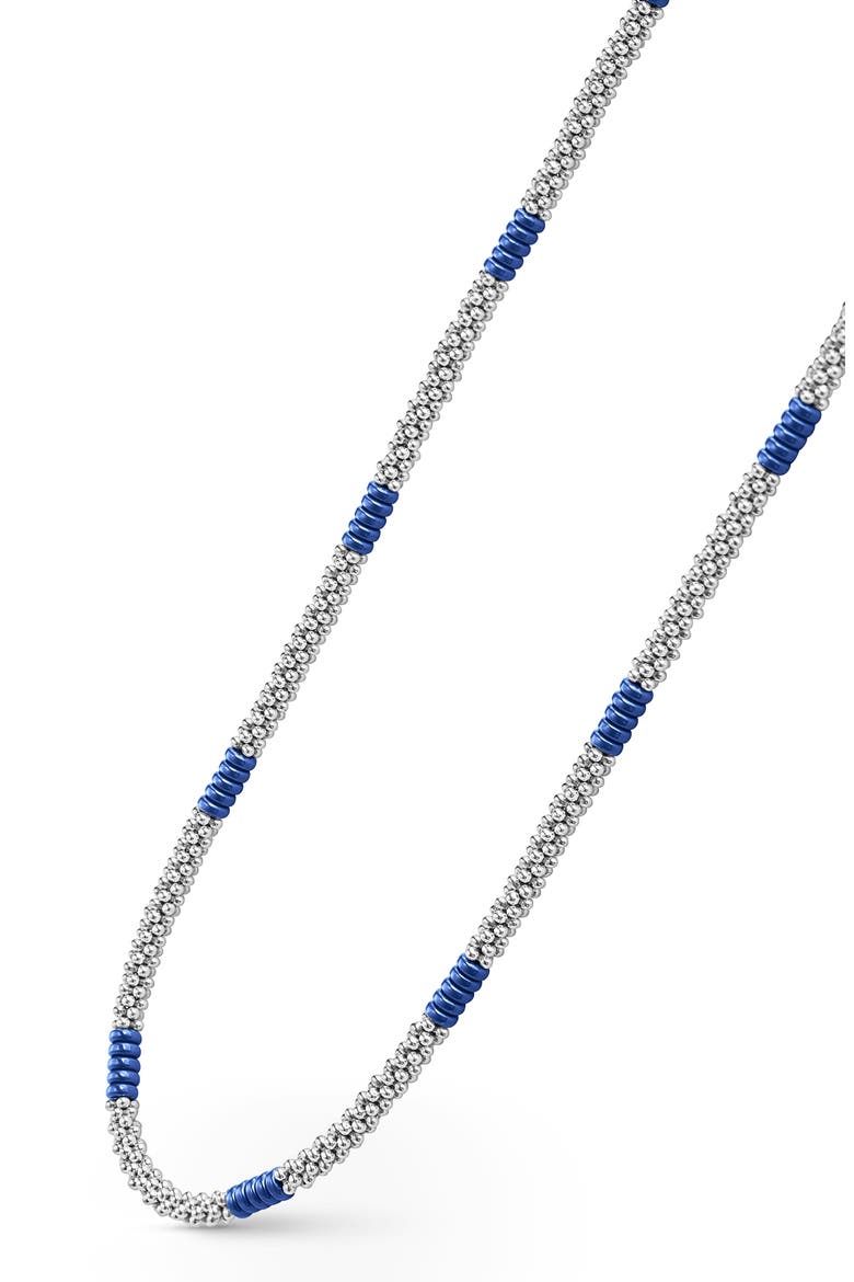 Blue Caviar Ceramic Station Necklace, Alternate, color, BLUE