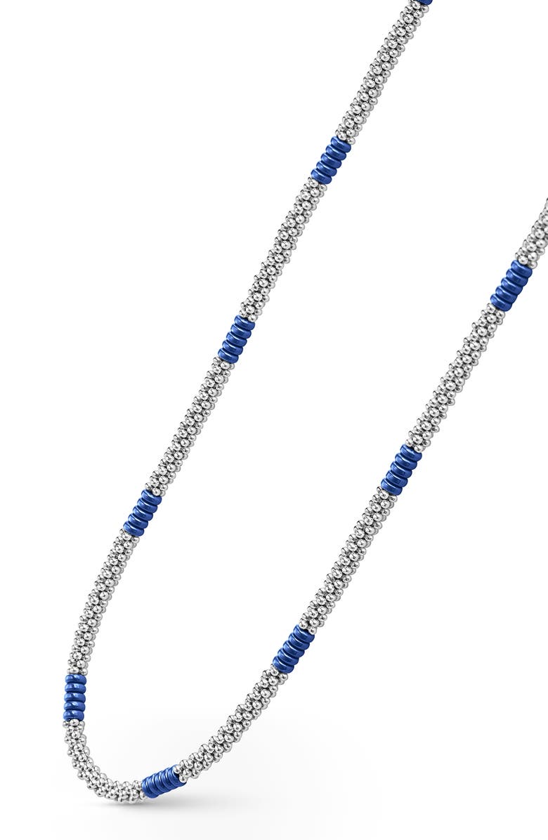 LAGOS Blue Caviar Ceramic Station Necklace, Alternate, color, Blue