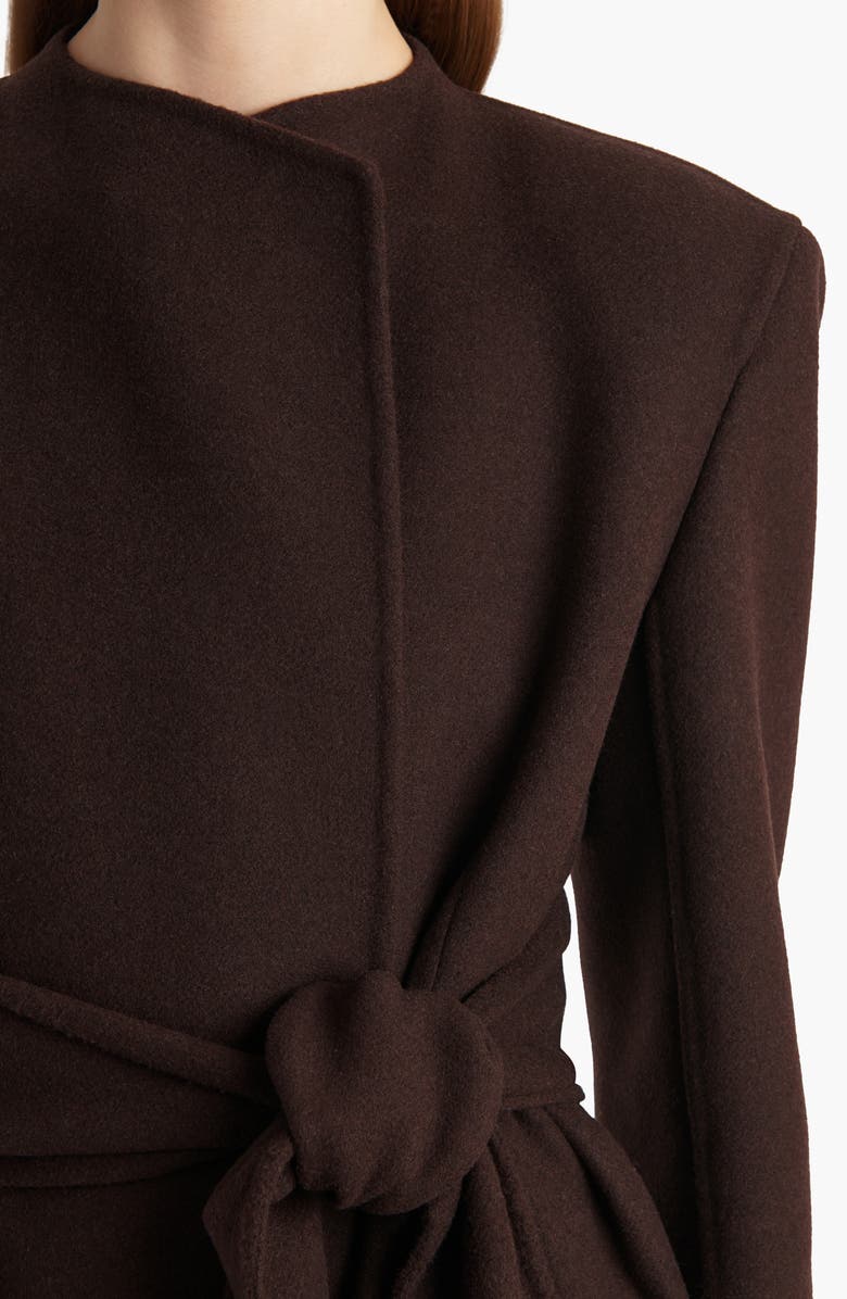 Khaite Jelson Double Face Wool Belted Coat, Alternate, color, Dark Brown