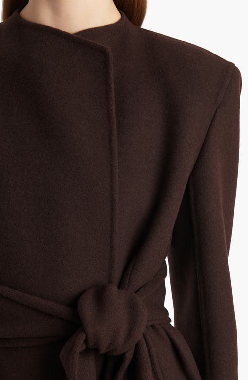 Khaite Jelson Double Face Wool Belted Coat In Brown