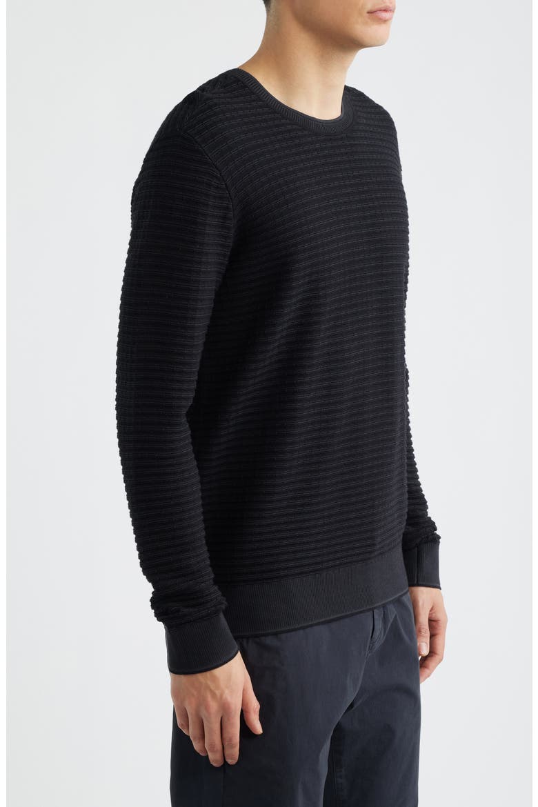 Harvey Stripe Cotton Blend Sweater, Alternate, color, BLACK