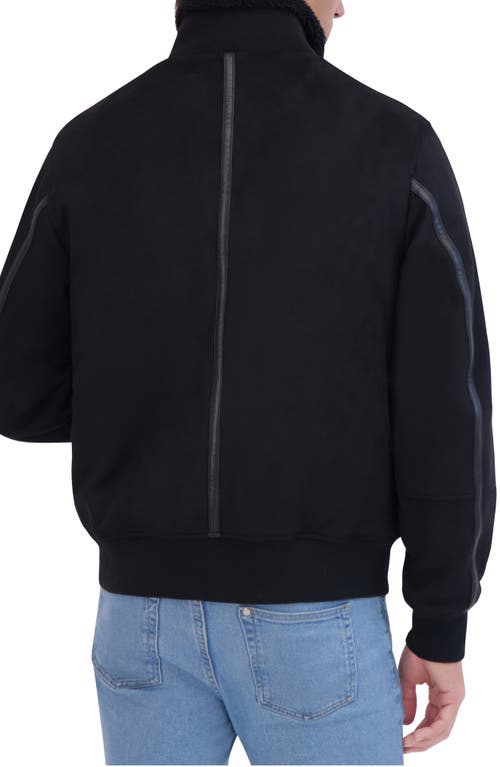 Robert Graham Faux Suede Bomber Jacket In Black