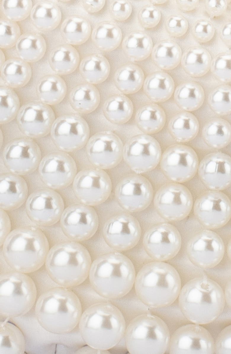 Olga Berg Pia Faux Pearl Croissant Bag, Alternate, color, Pearl