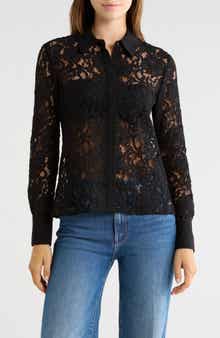 Maia Lace Button-Down Shirt