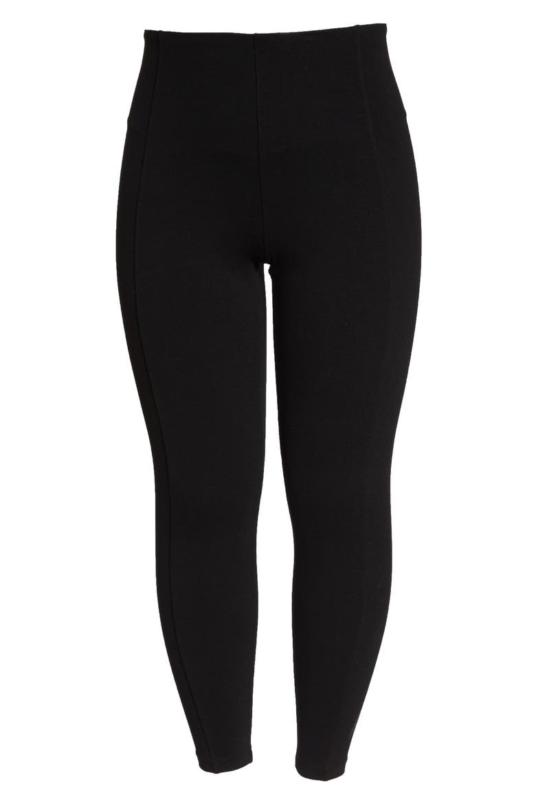 Reese Pintuck Ponte Leggings, Alternate, color, BLACK