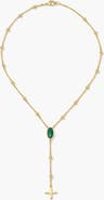 YOJ Rose Malachite Stone Necklace in Gold