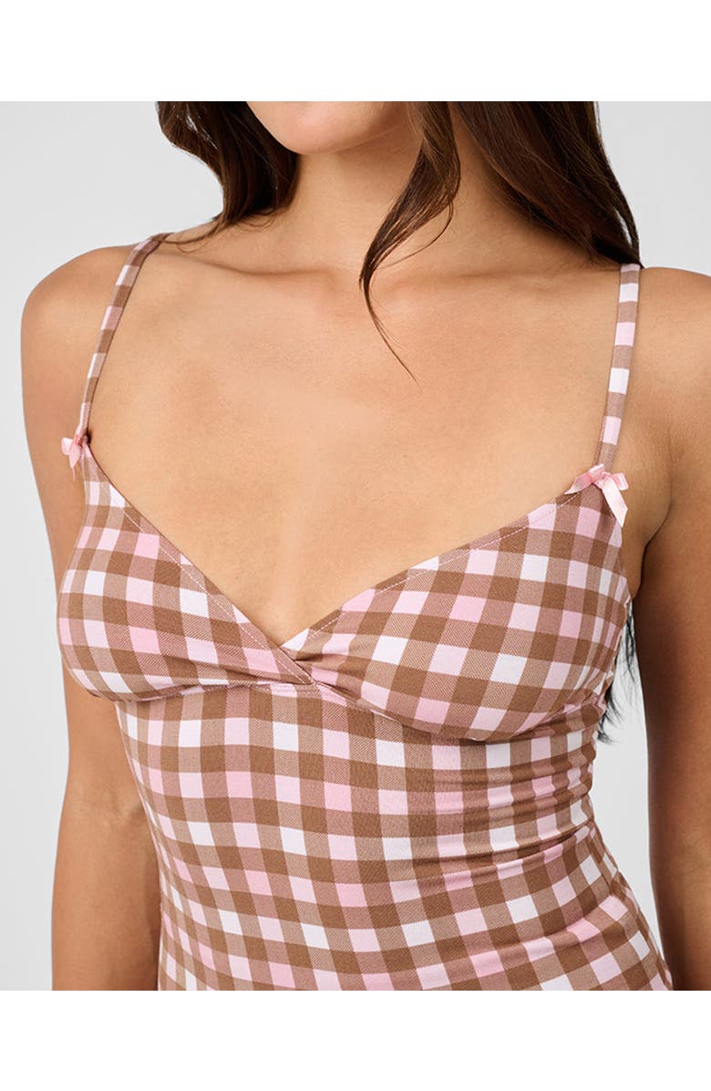 WeWoreWhat Crossover Cami Tank Top, Alternate, color, Pink/Brown