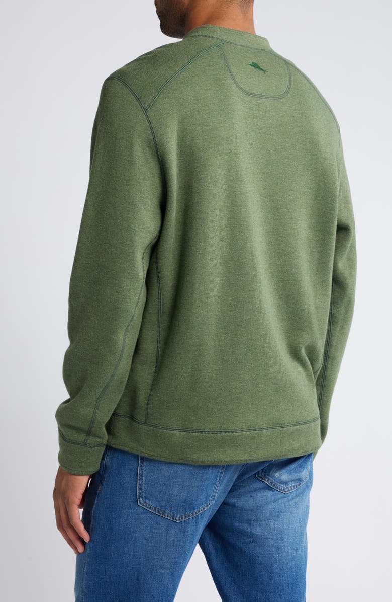 Tommy Bahama New Flip Coast Reversible Notch Neck Pullover, Alternate, color, Army Green