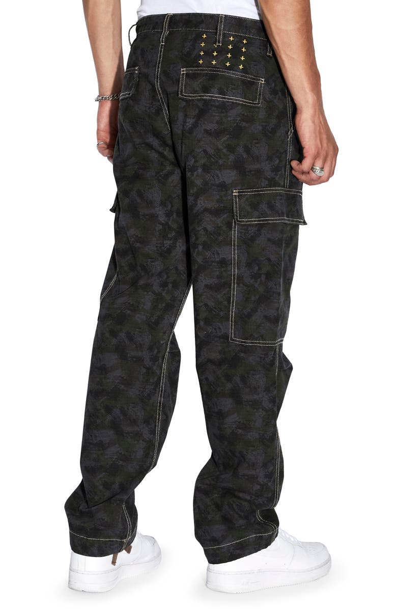 Ksubi Fugitive Loose Fit Camo Cargo Pants, Alternate, color, 