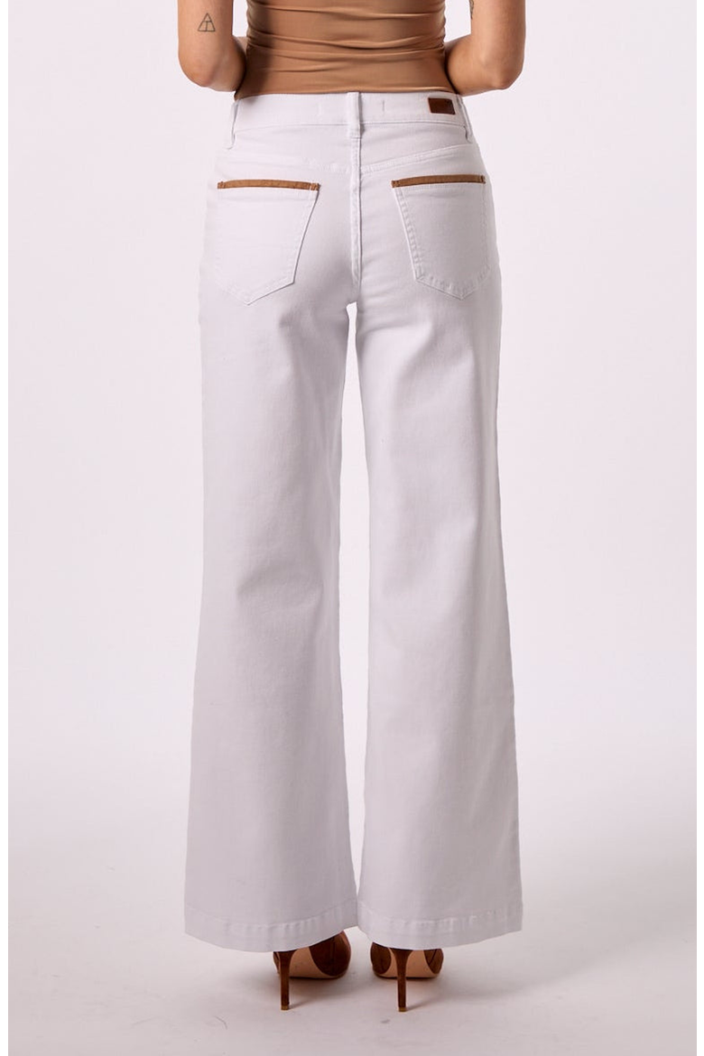Sadie Mid Rise Wide Leg Jeans, Alternate, color, White