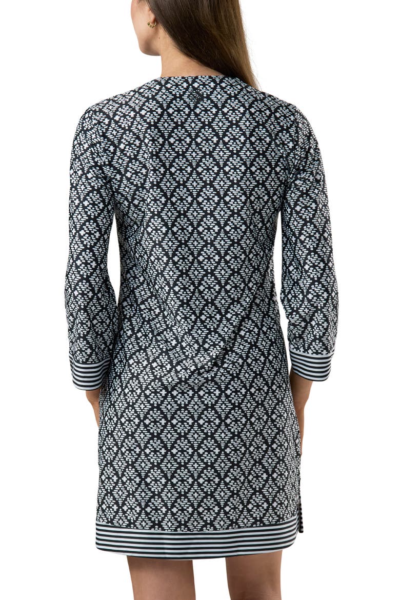 Island UPF Tunic Dress, Alternate, color, Black Mosaic
