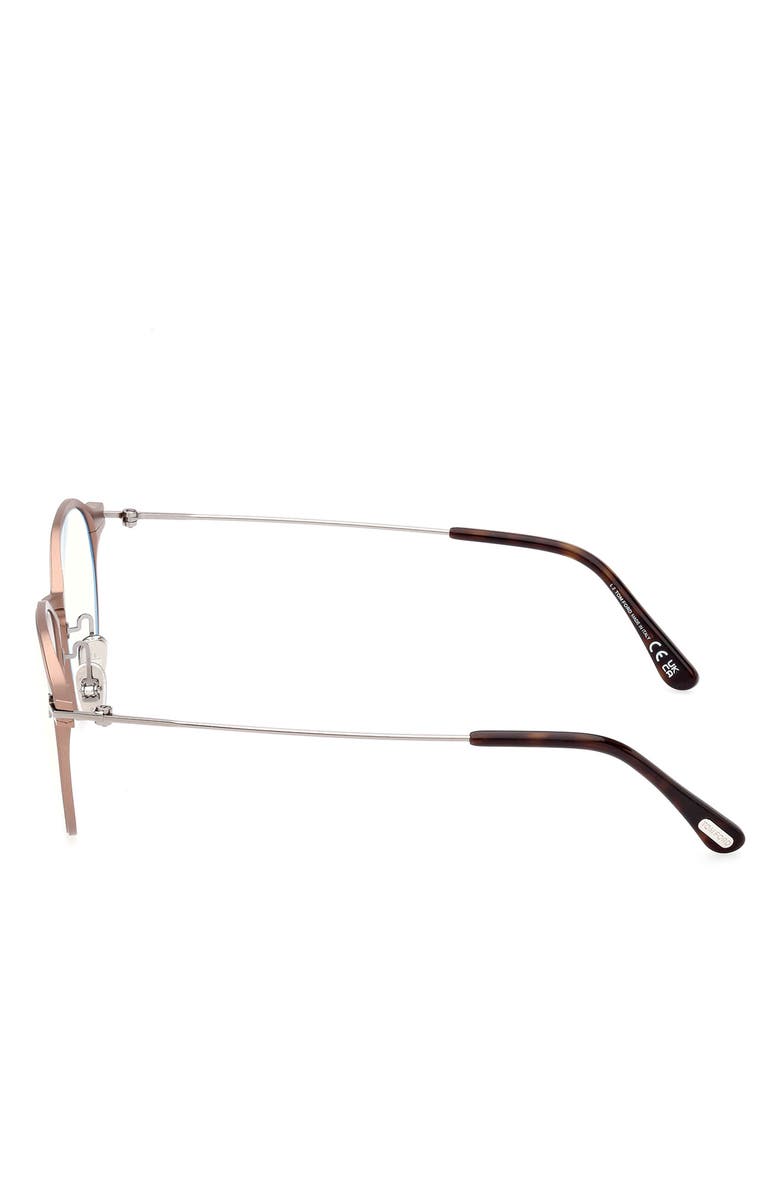 TOM FORD 52mm Round Blue Light Blocking Glasses, Alternate, color, 