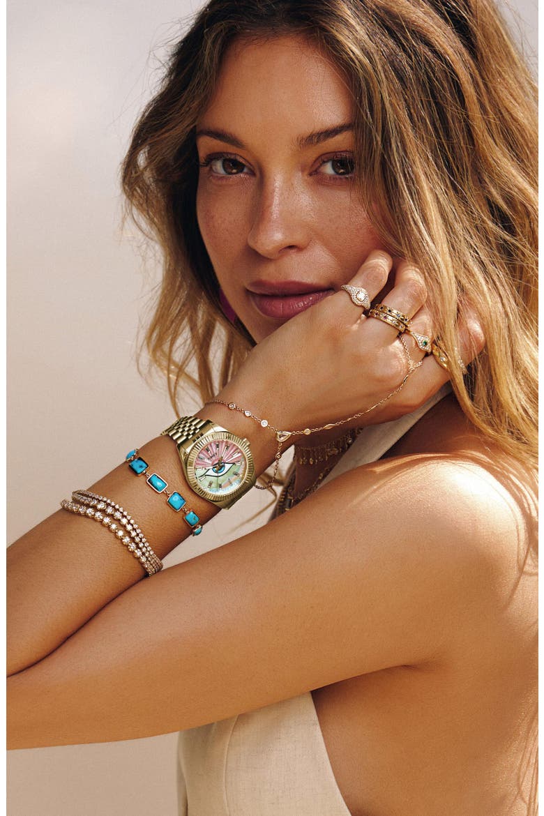 x Jacquie Aiche Guiding Light Bracelet Watch, 36mm, Alternate, color, GOLD