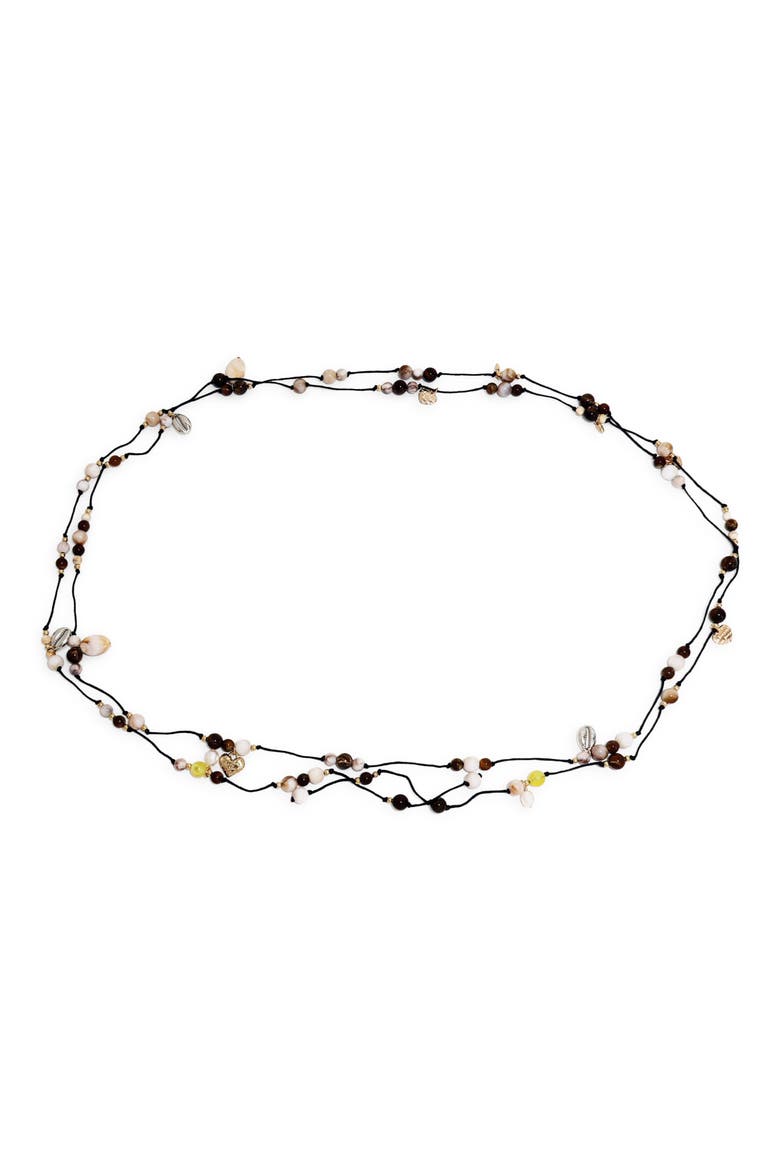 Majorca Beaded Belt, Main, color, BROWN