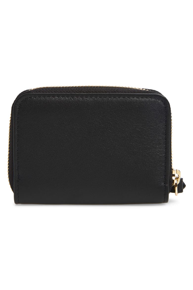 Small Corda Zip Around Wallet, Alternate, color, BLACK