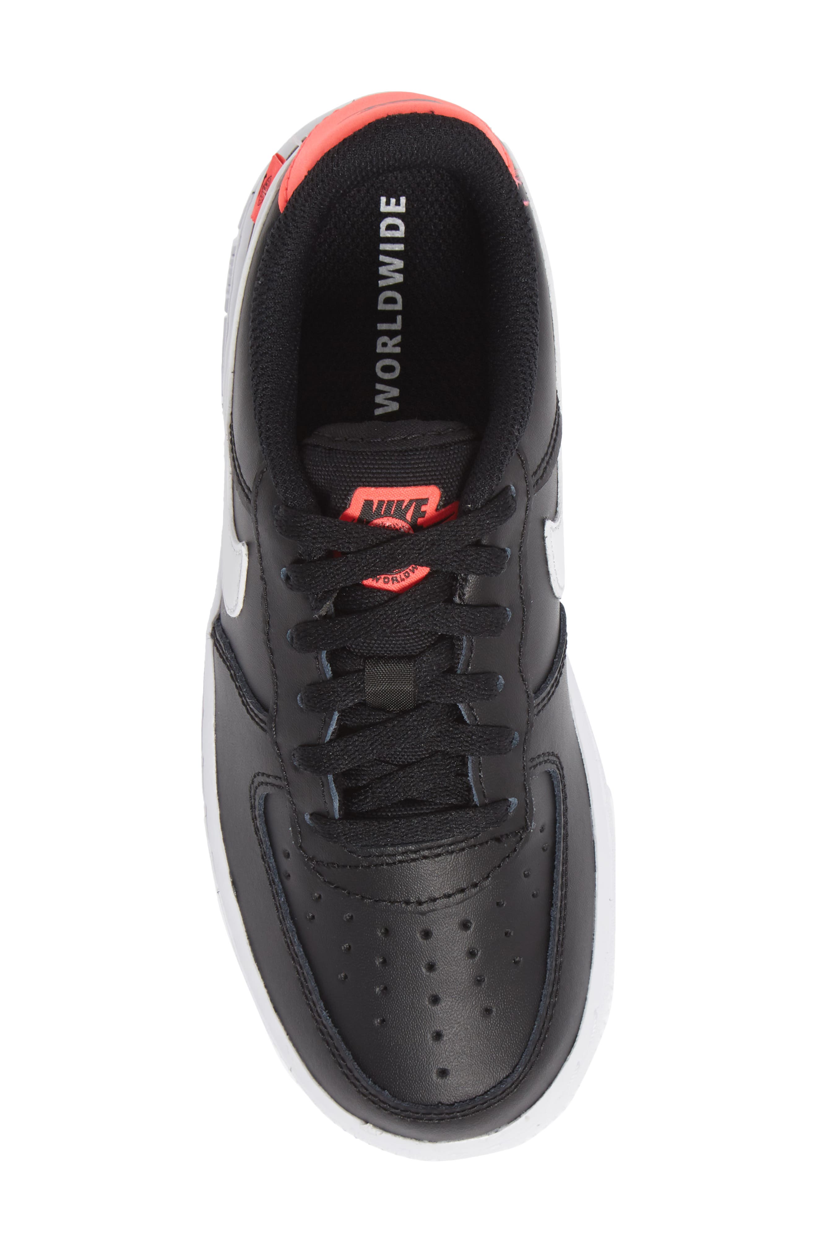Air Force 1 LV8 Platform Sneaker, Alternate, color, BLACK/ WHITE/ FLASH CRIMSON