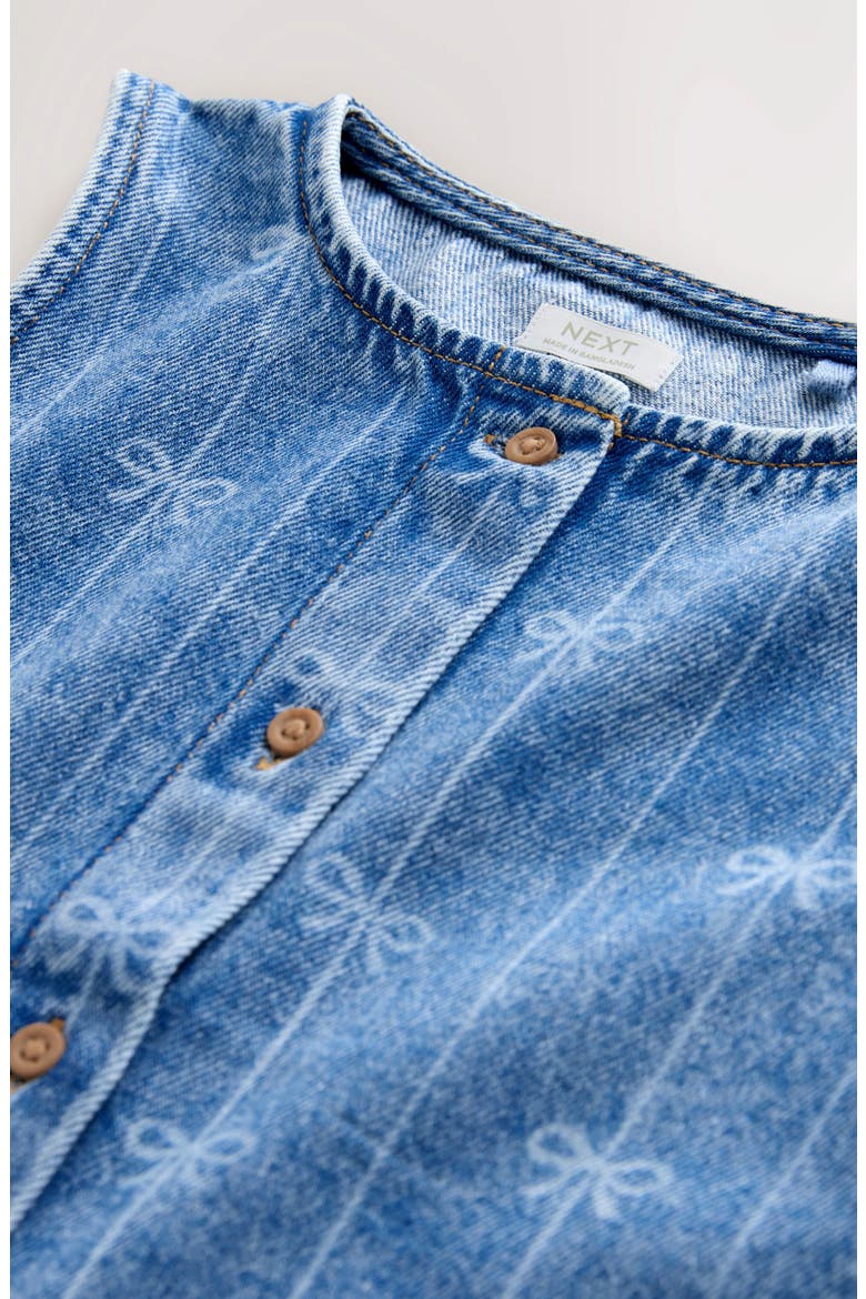Kids' Bow Stripe Denim Tank, Alternate, color, BLUE