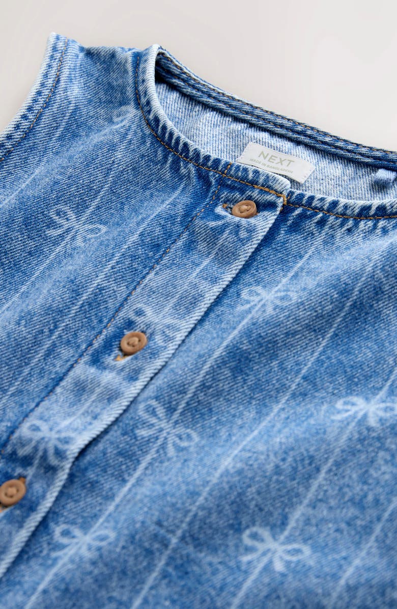 NEXT Kids' Bow Stripe Denim Tank, Alternate, color, Blue