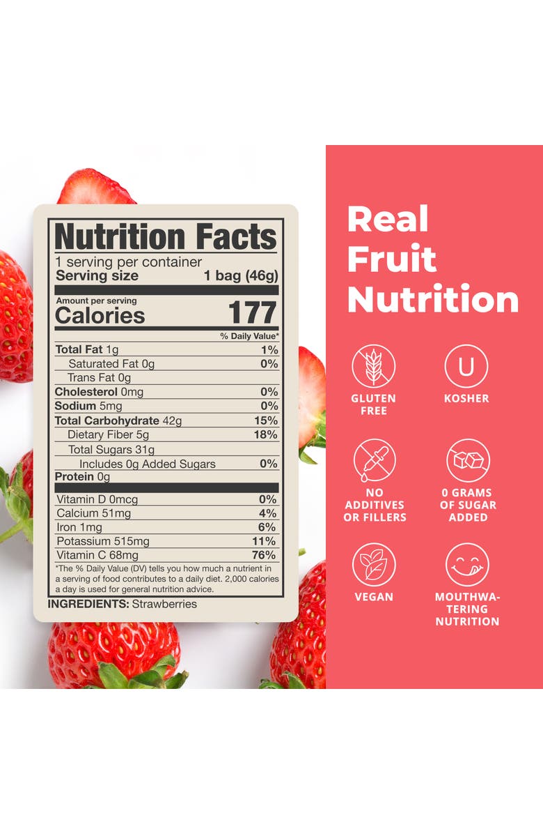 Balance of Nature Freeze Dried Strawberry Slices Real Fruit Snack Five Pack, Alternate, color, NO COLOR