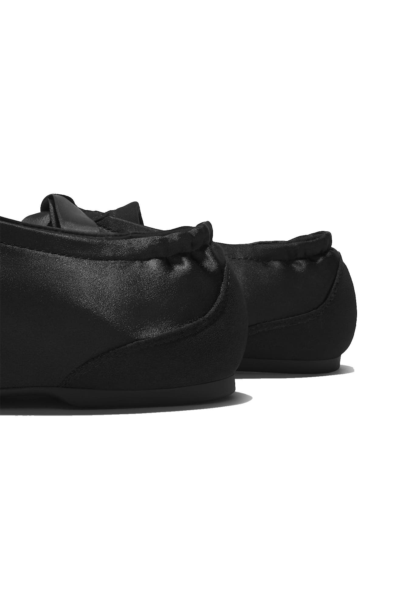 Cristina Square-Toe Lace-Up Satin Sneakerina, Alternate, color, Black