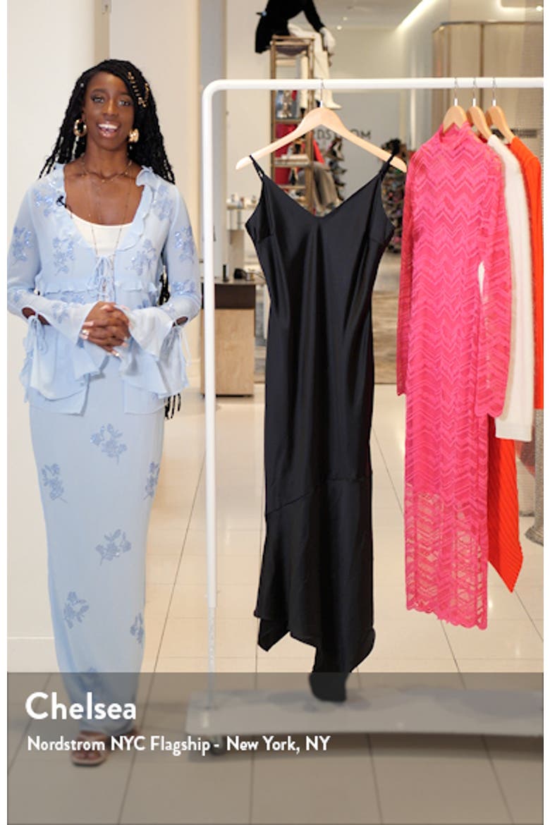 Lucielle Handkerchief Hem Satin Slipdress video