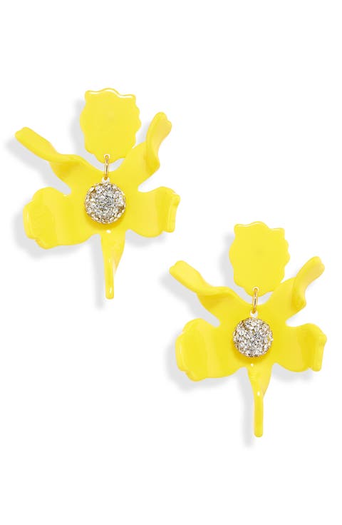 Small Crystal Lily Earrings
