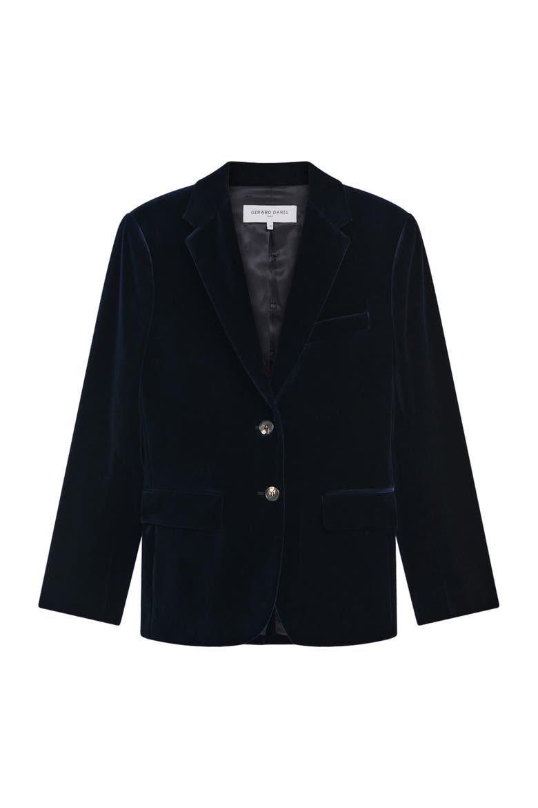 Jyna Velvet Suit Blazer, Alternate, color, Navy Blue