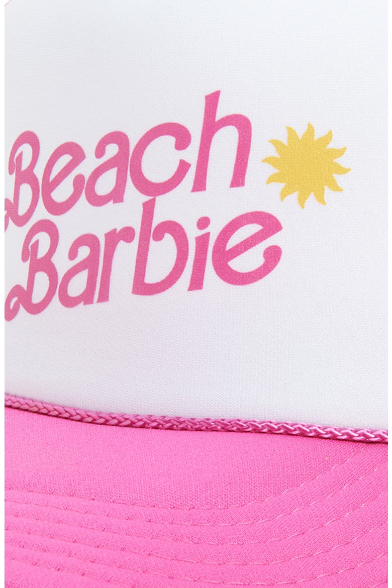 Beach Barbie Trucker Hat, Alternate, color, PINK SPLIT