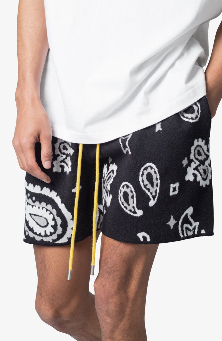 mnml Paisley Jacquard Knit Shorts, Alternate, color, 
