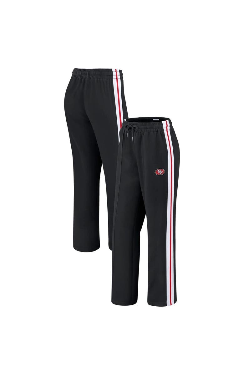 WEAR by Erin Andrews Women's WEAR by Erin Andrews Black San Francisco 49ers Color-Block Straight Leg Pants, Main, color, 