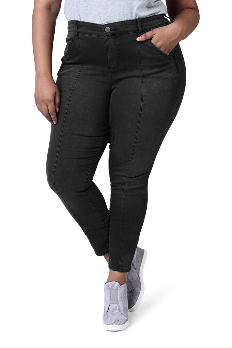 Pintuck High Waist Ankle Slim Jeans, Main, color, SHYLA