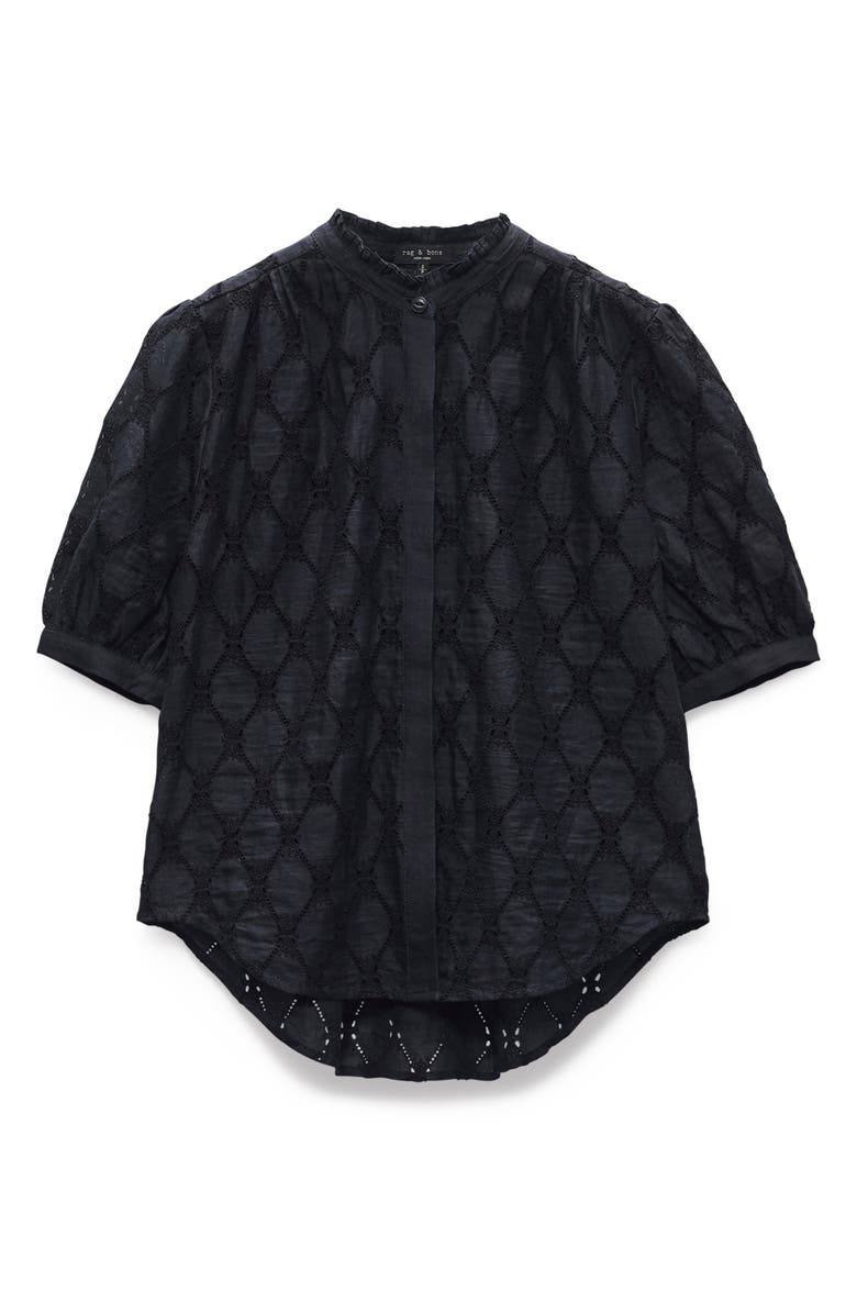 rag & bone Jordan Eyelet Ramie Button-Up Top, Alternate, color,