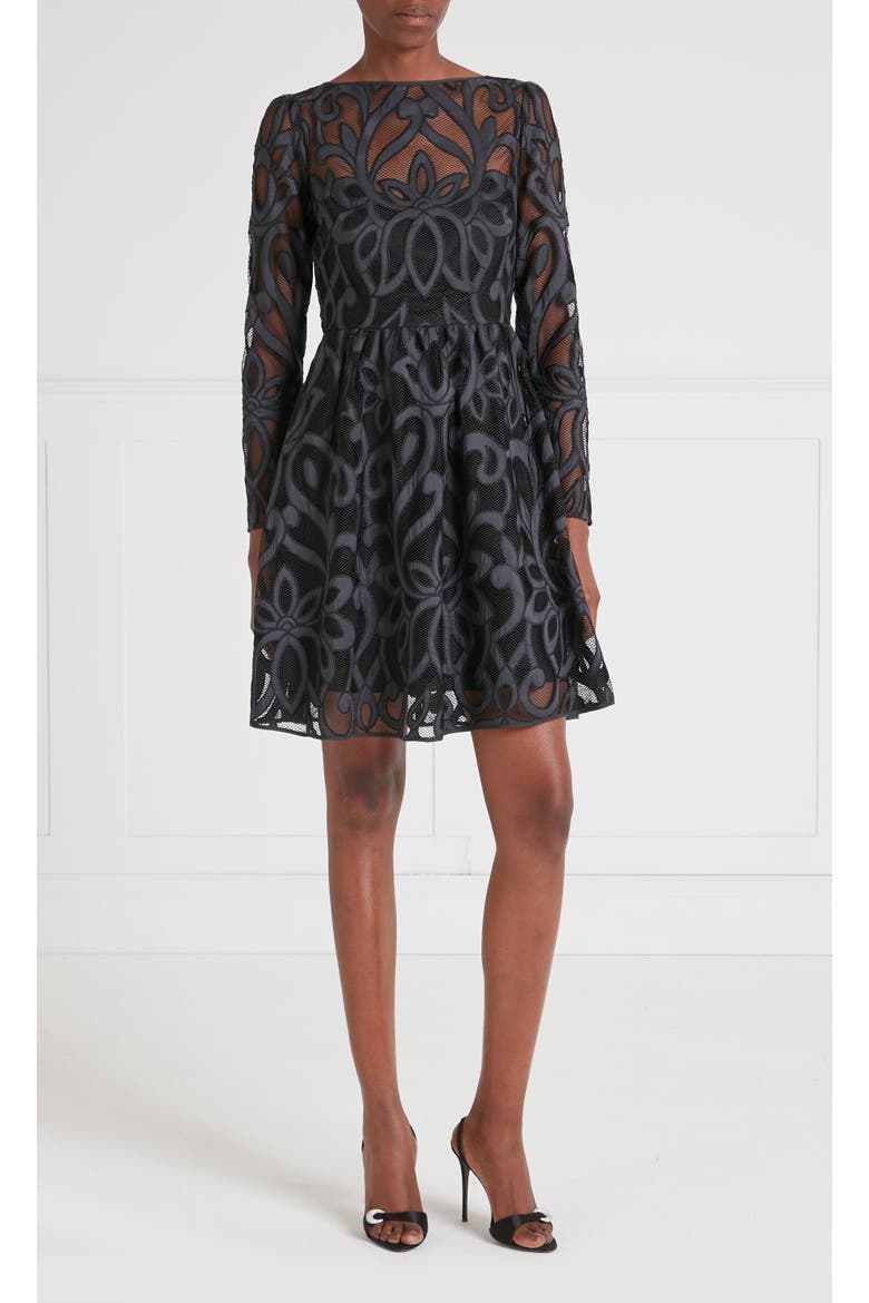 Louis Mini Dress, Alternate, color, Black