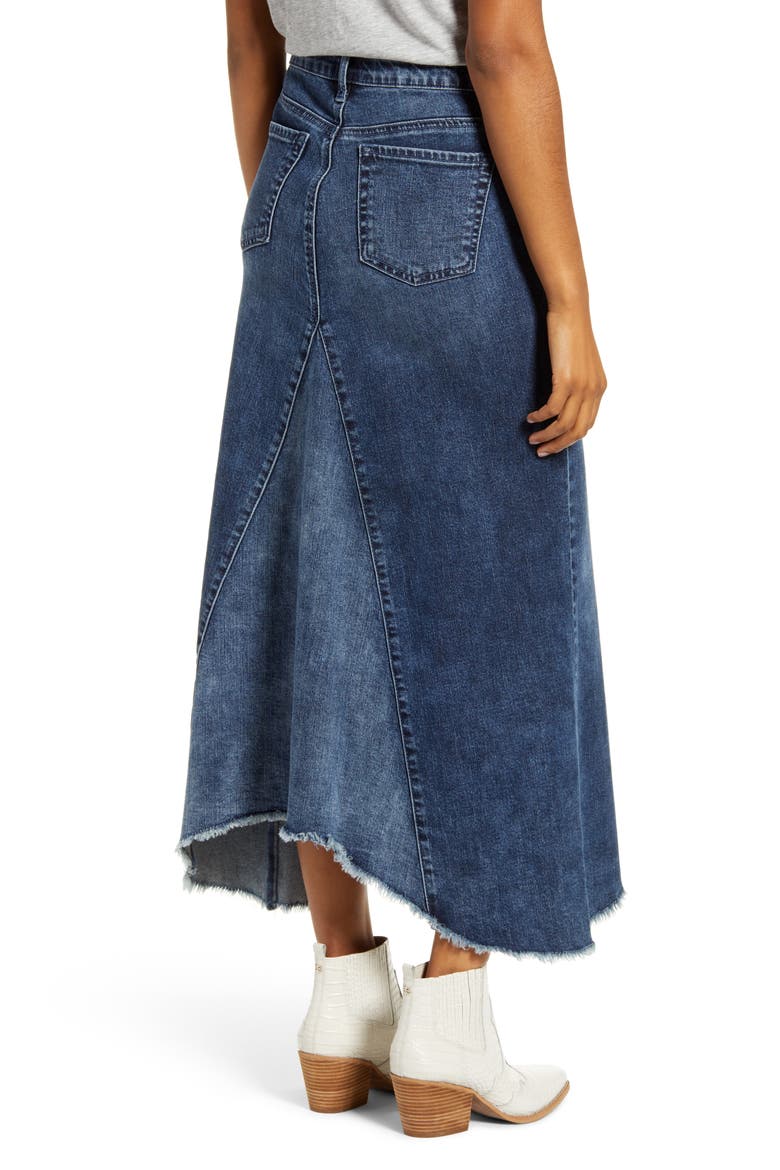 Long Jean Skirt, Alternate, color, DEEP BLUE