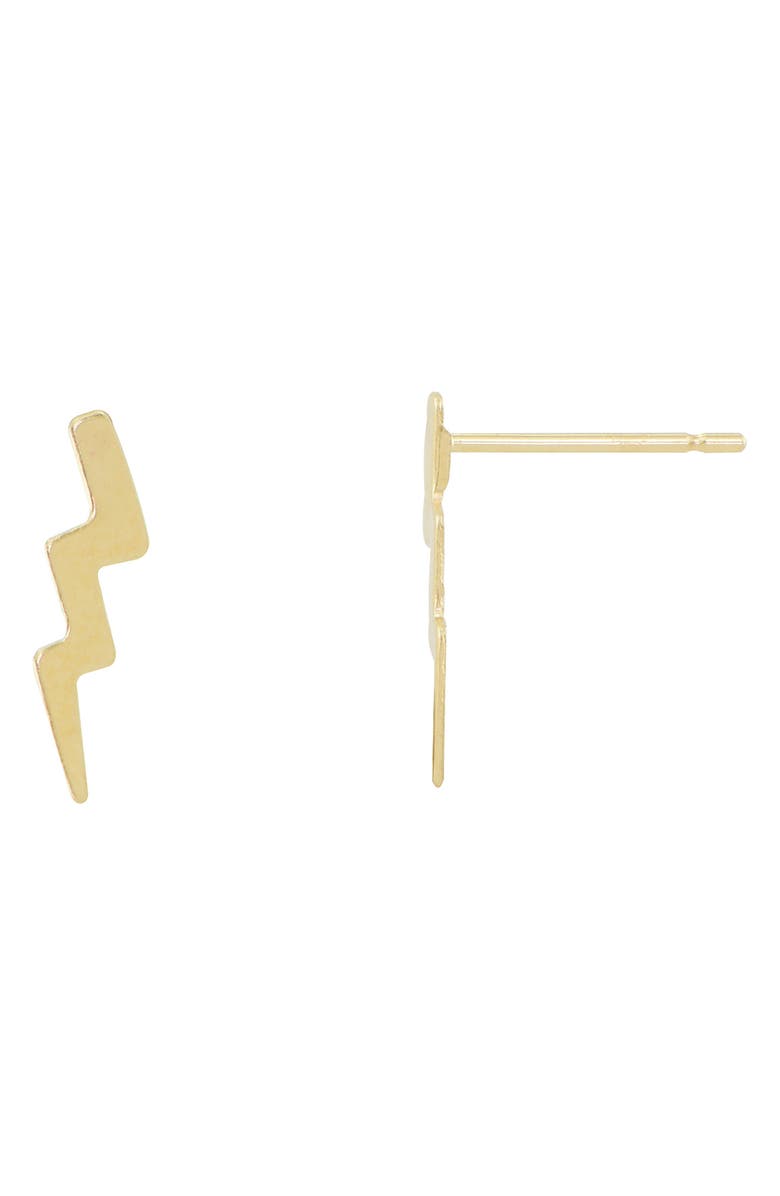CANDELA JEWELRY 14K Yellow Gold Lightning Bolt Stud Earrings, Alternate, color,
