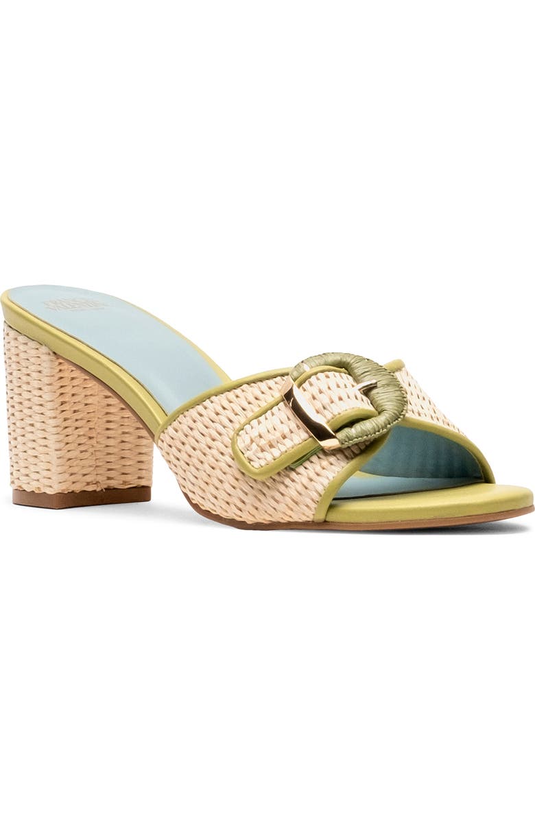 Frances Valentine Taylor Block Heel Sandal, Main, color, Natural/ Green